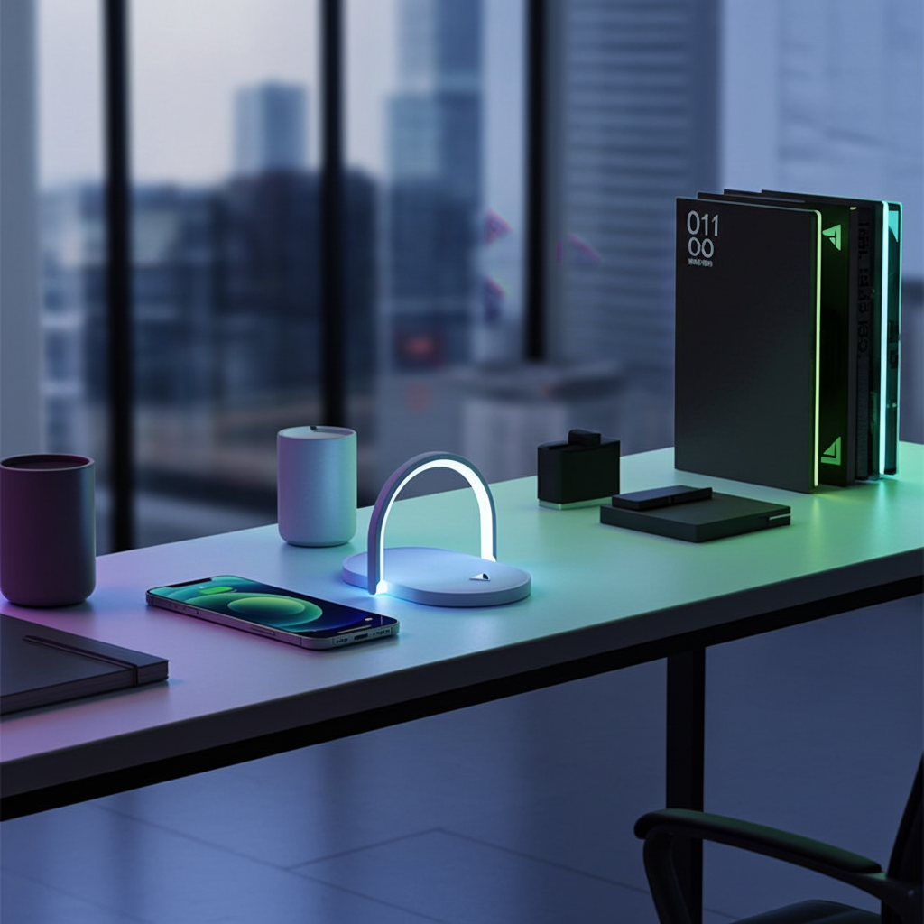 3 In 1 Foldable Wireless Charger Night Light Wireless Charging Station Stonego LED Reading Table Lamp 15W Fast Charging Light
